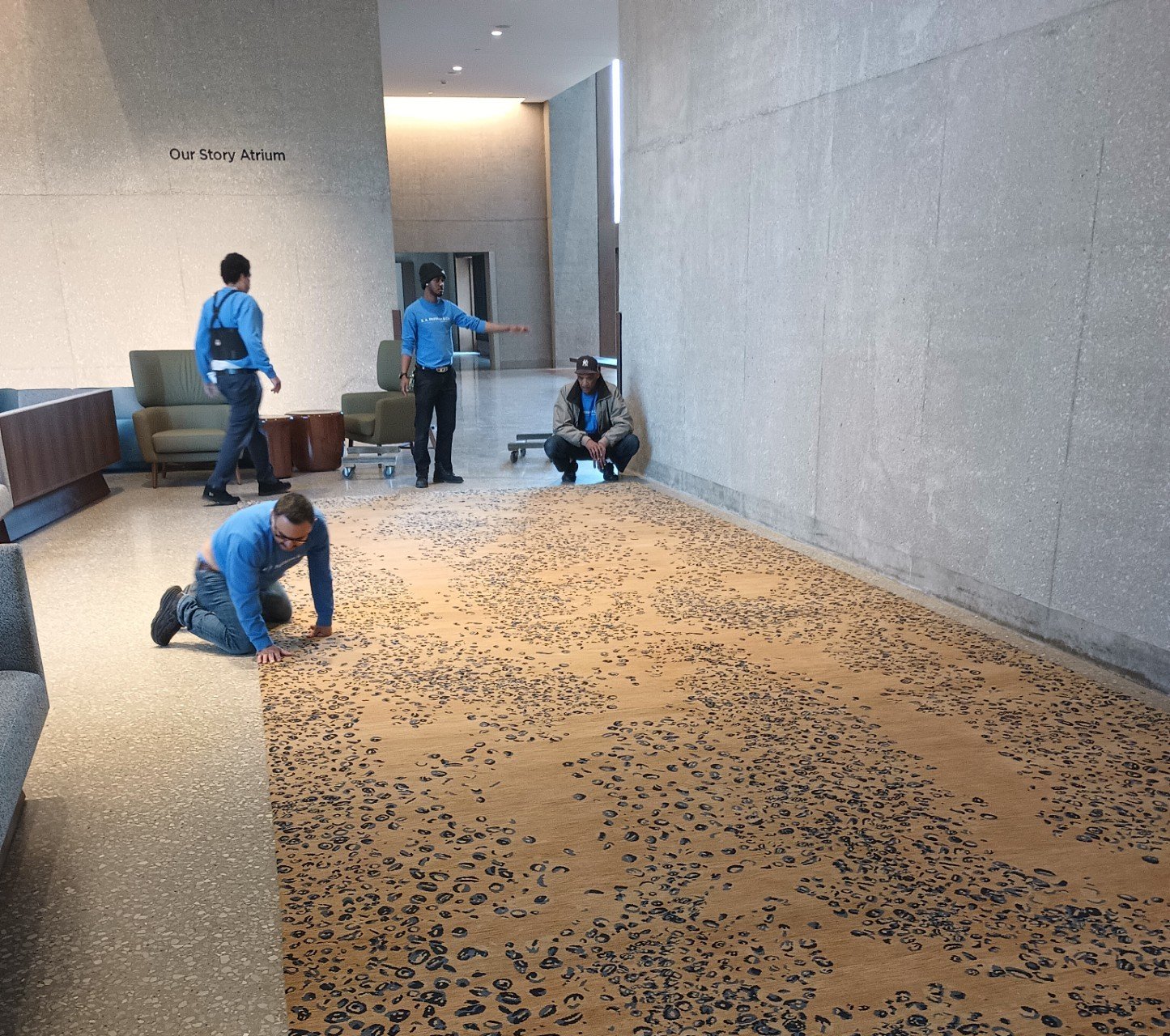 Installing Rugs at the Obama Presidential Center_1 Installing Rugs at the Obama Presidential Center